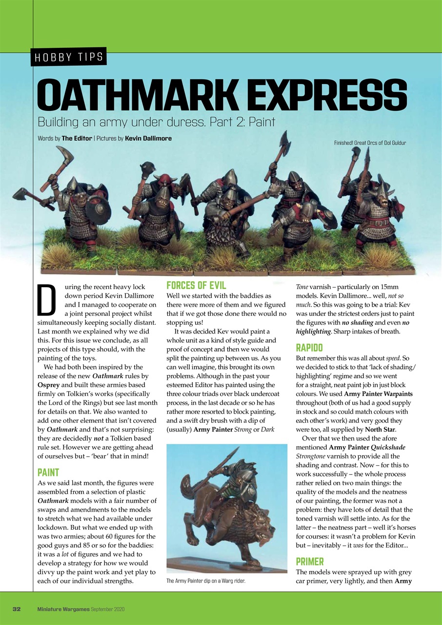 Miniature Wargames Preview Pages