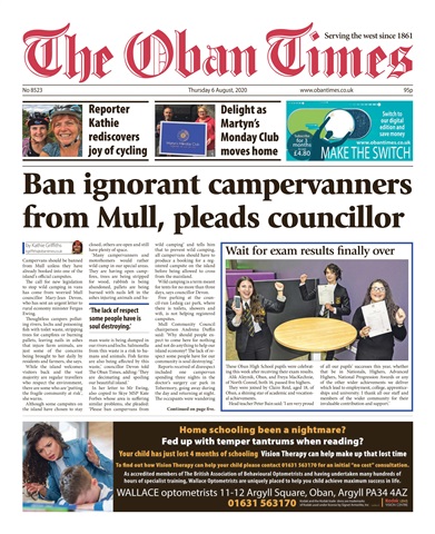 The Oban Times & Lochaber Times issue 6th August 2020