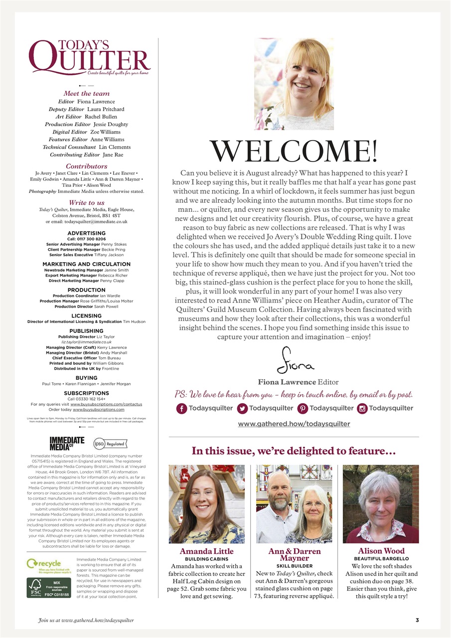 Today’s Quilter Preview Pages