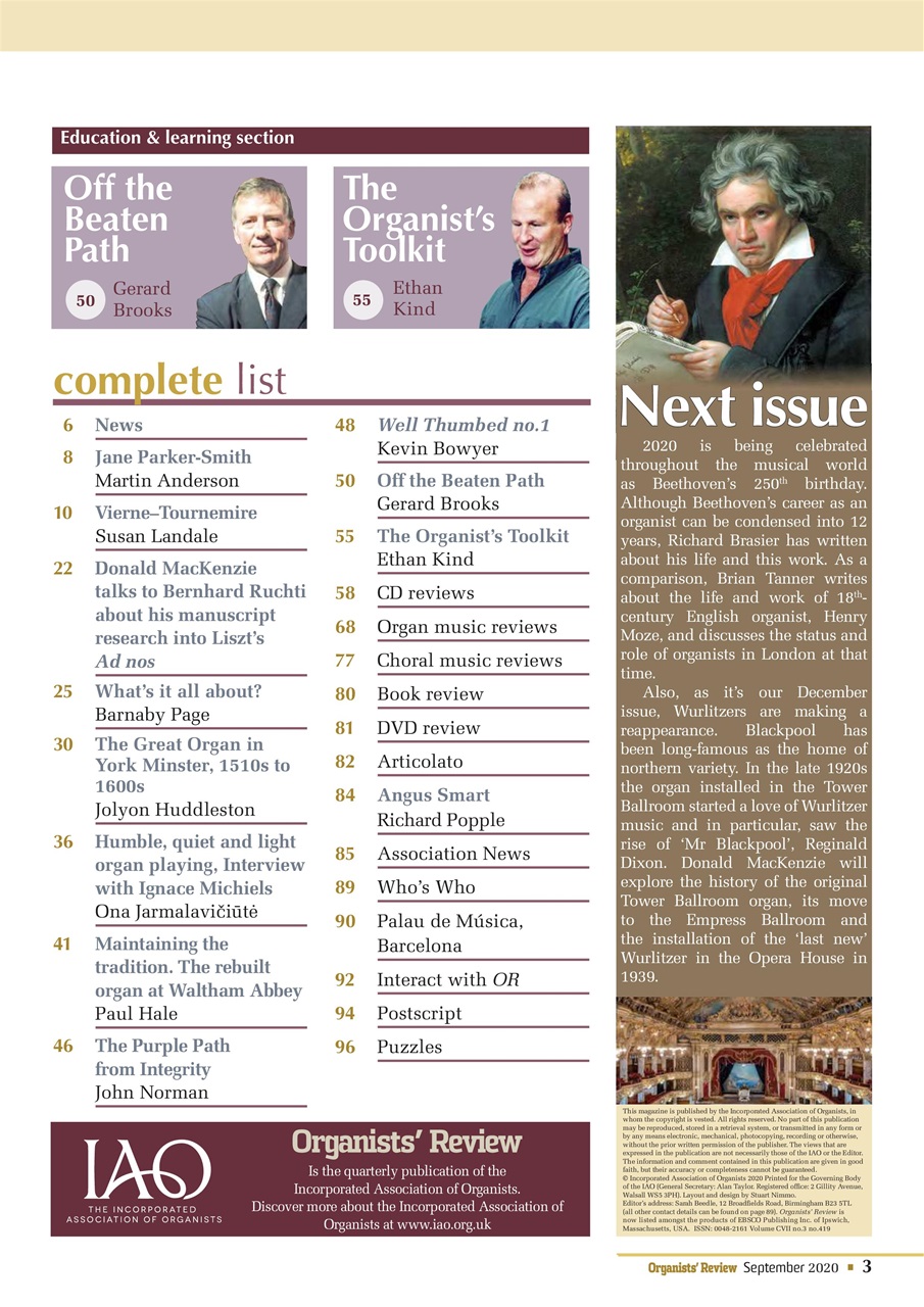 Organists' Review Preview Pages