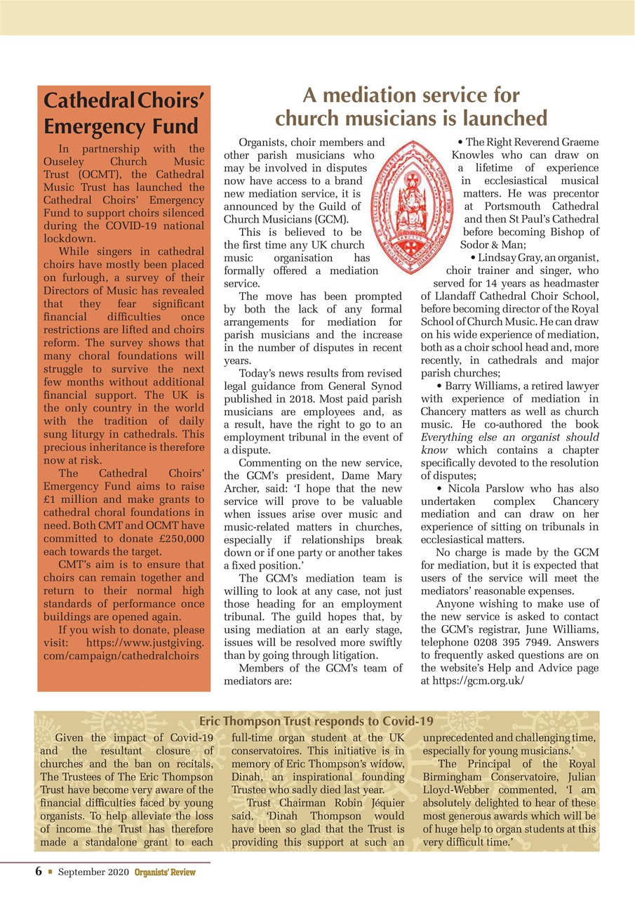 Organists' Review Preview Pages