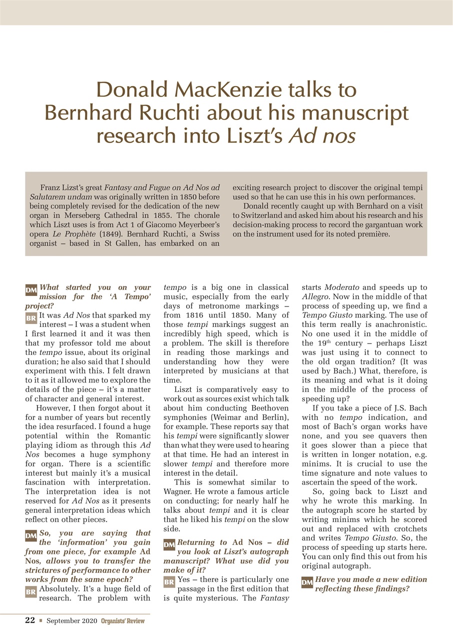 Organists' Review Preview Pages