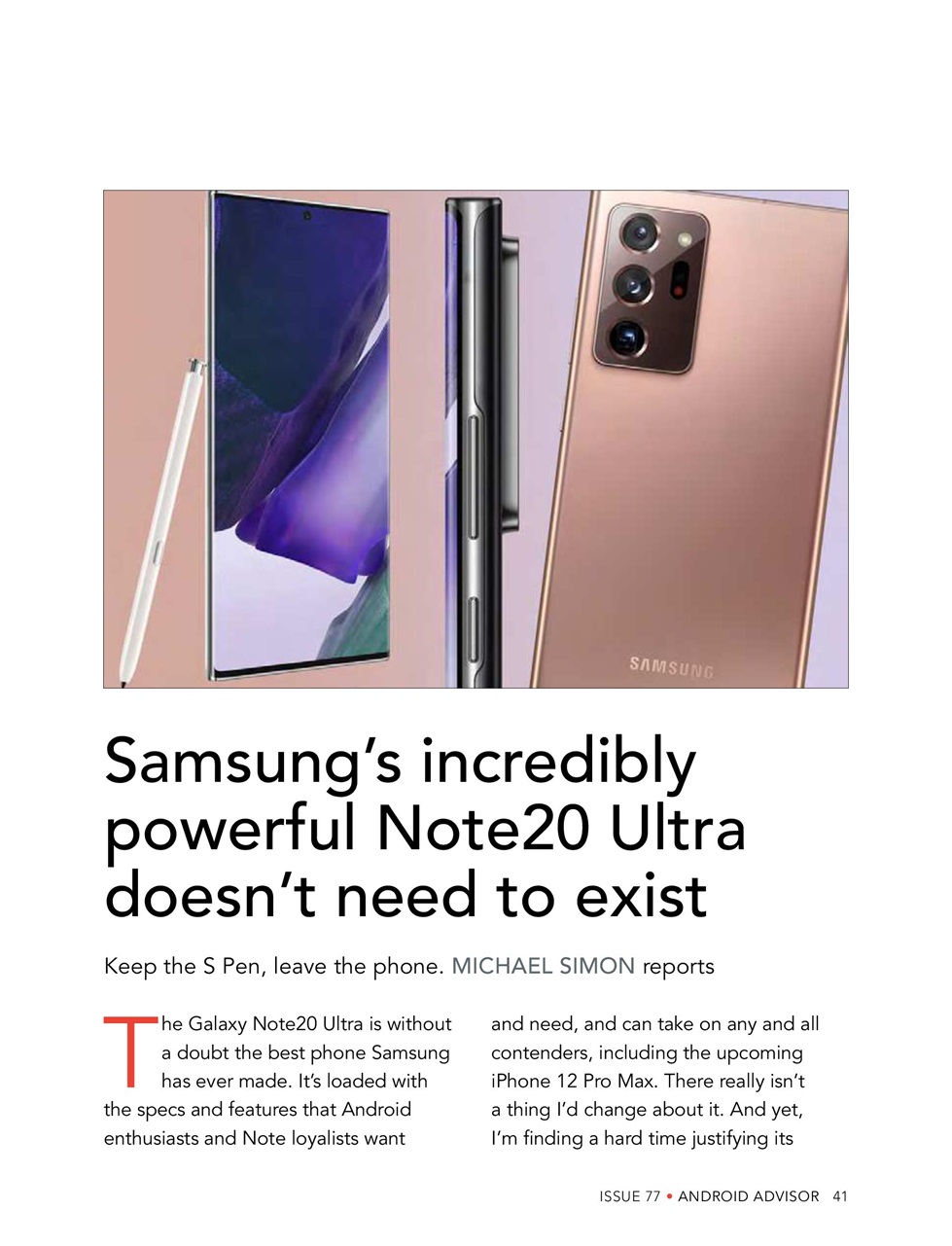 Android Advisor Preview Pages