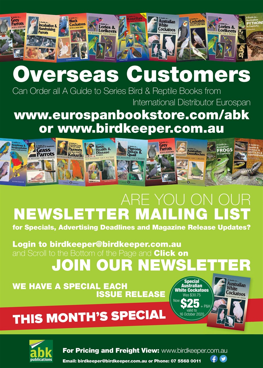 Australian Birdkeeper Magazine Preview Pages
