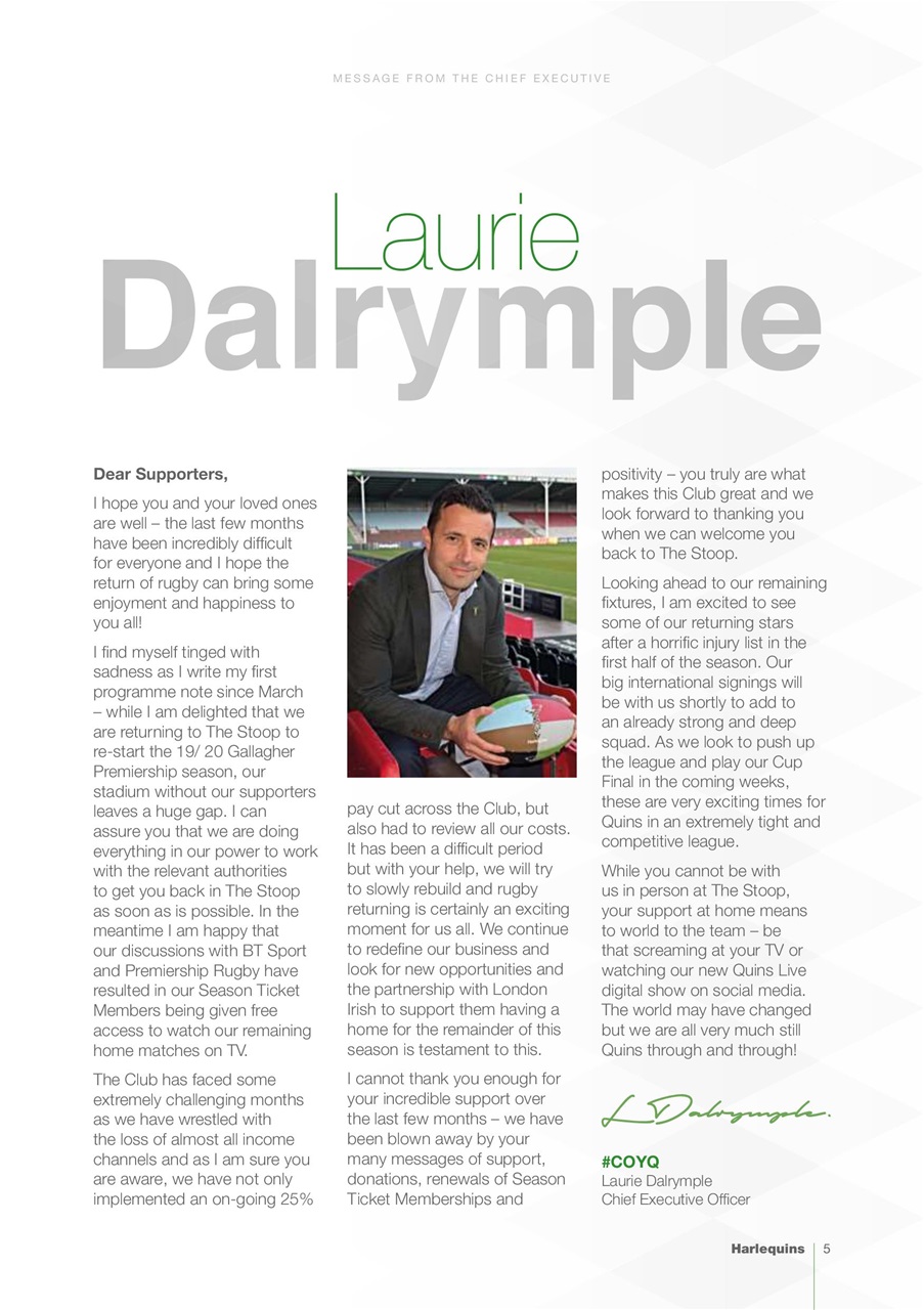 Harlequins Preview Pages