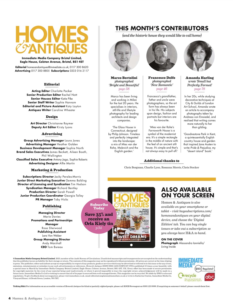 Homes & Antiques Magazine Preview Pages