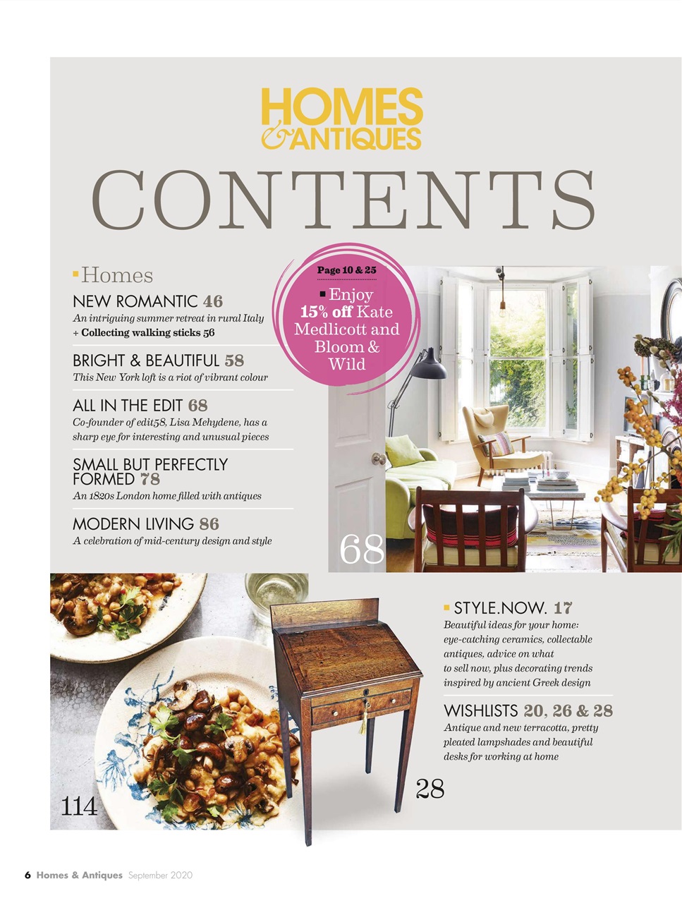 Homes & Antiques Magazine Preview Pages