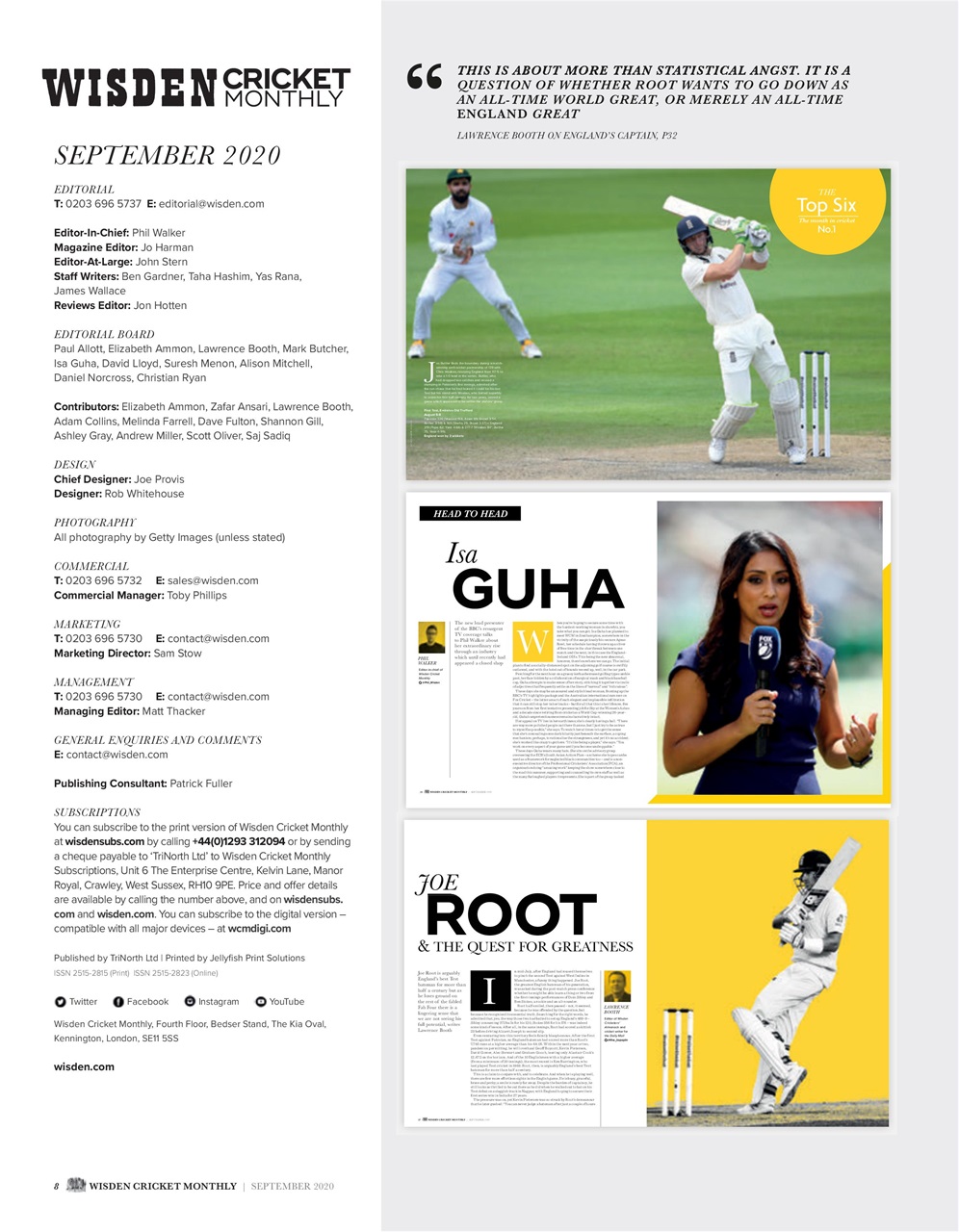 Wisden Cricket Monthly Preview Pages