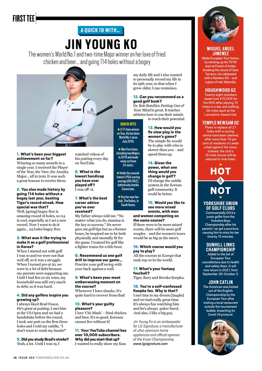 Today's Golfer Preview Pages