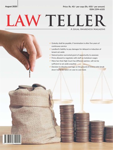 Lawteller – A Legal Awareness Magazine issue August 2020