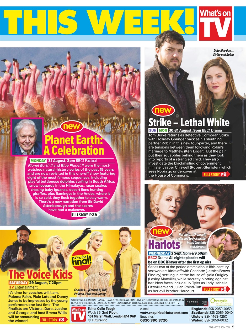 What's on TV Preview Pages