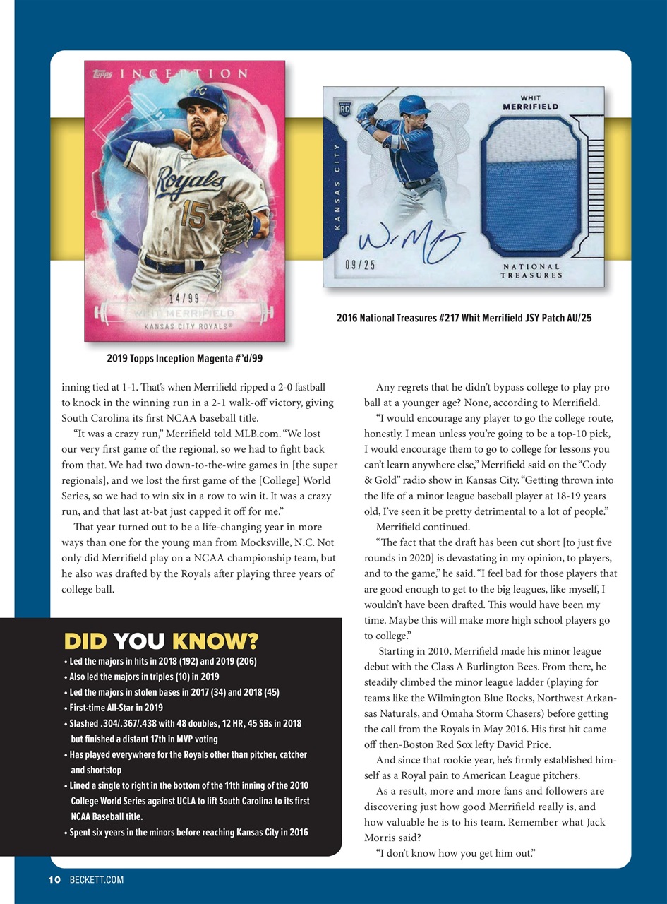 Beckett Baseball Magazine Preview Pages