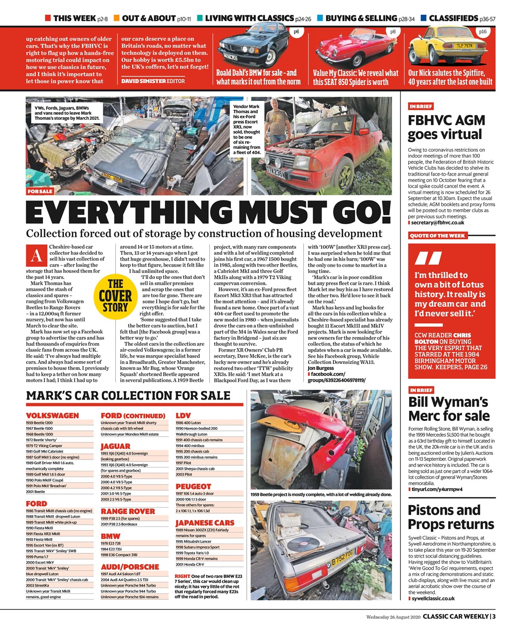 Classic Car Weekly Preview Pages