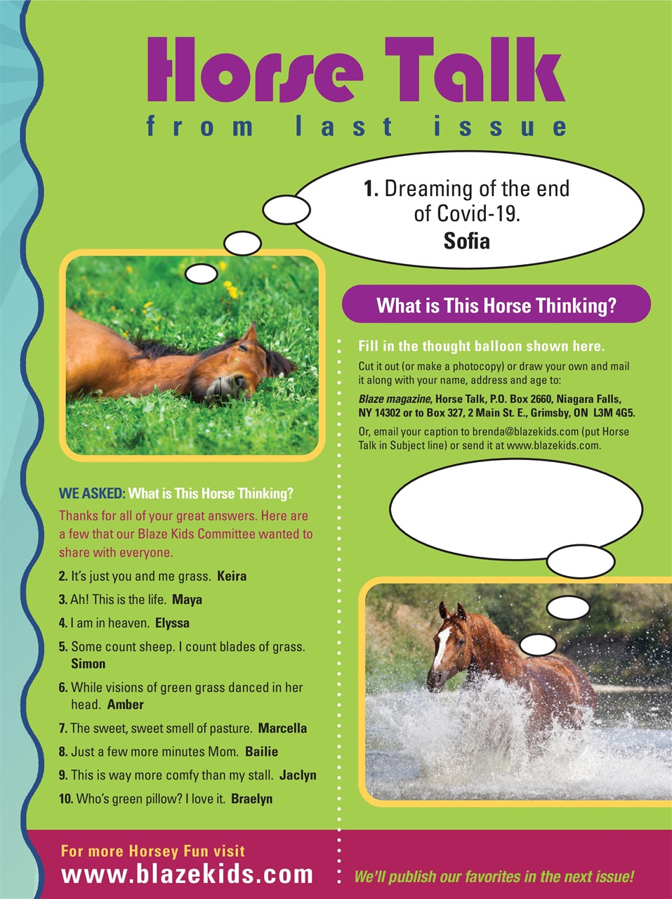 Blaze Magazine For Horse Crazy Kids Preview Pages