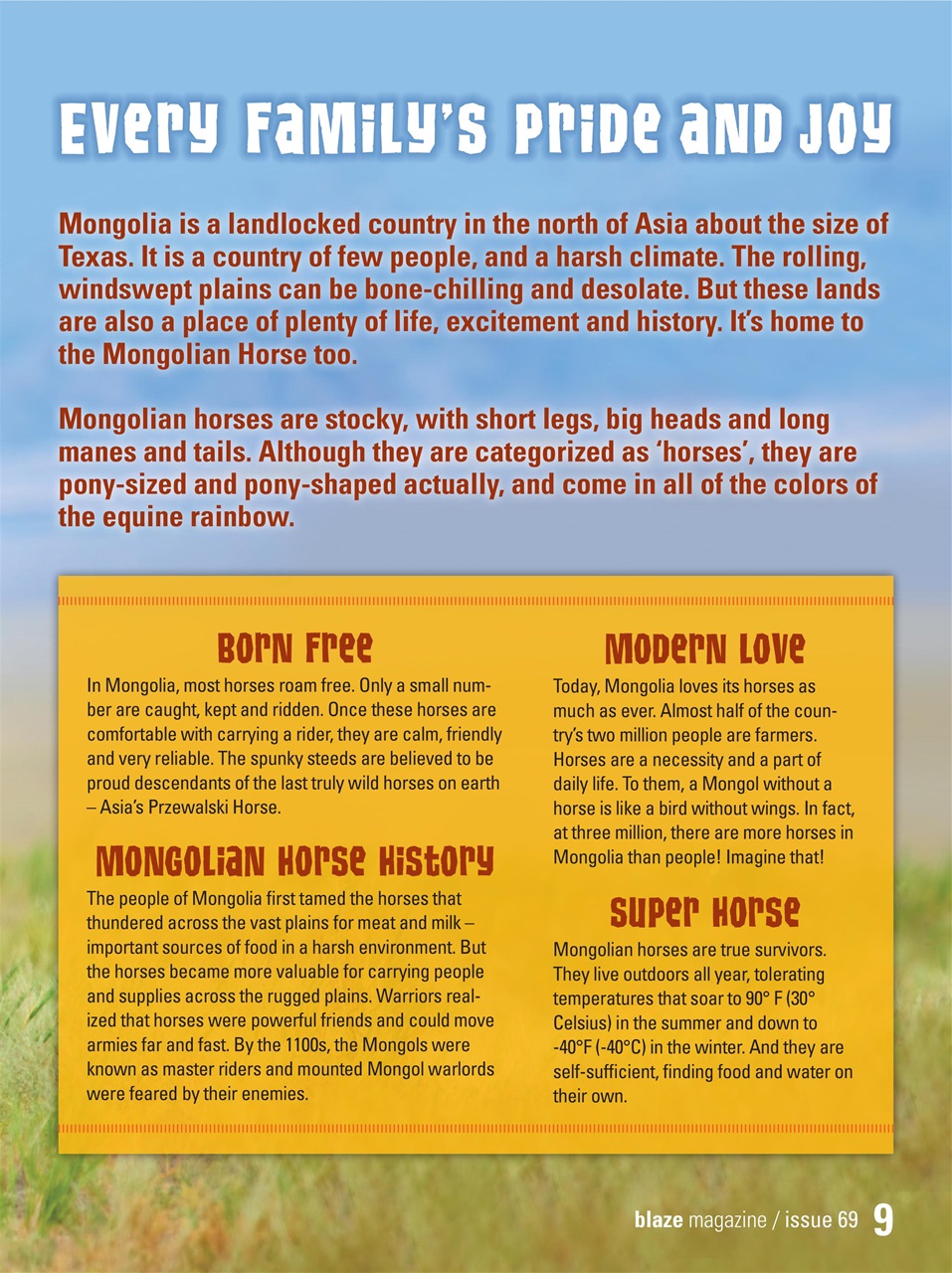Blaze Magazine For Horse Crazy Kids Preview Pages