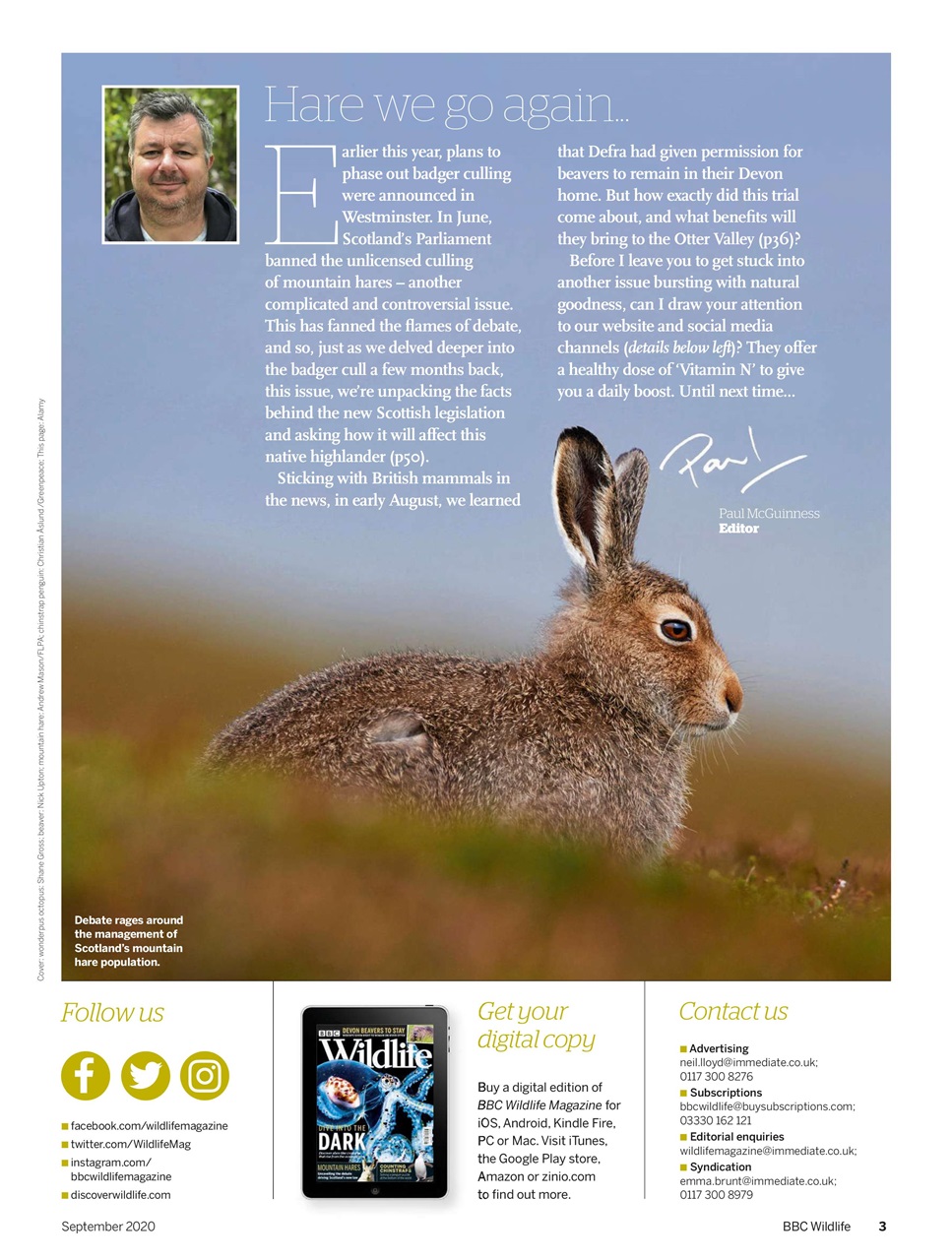 BBC Wildlife Magazine Preview Pages