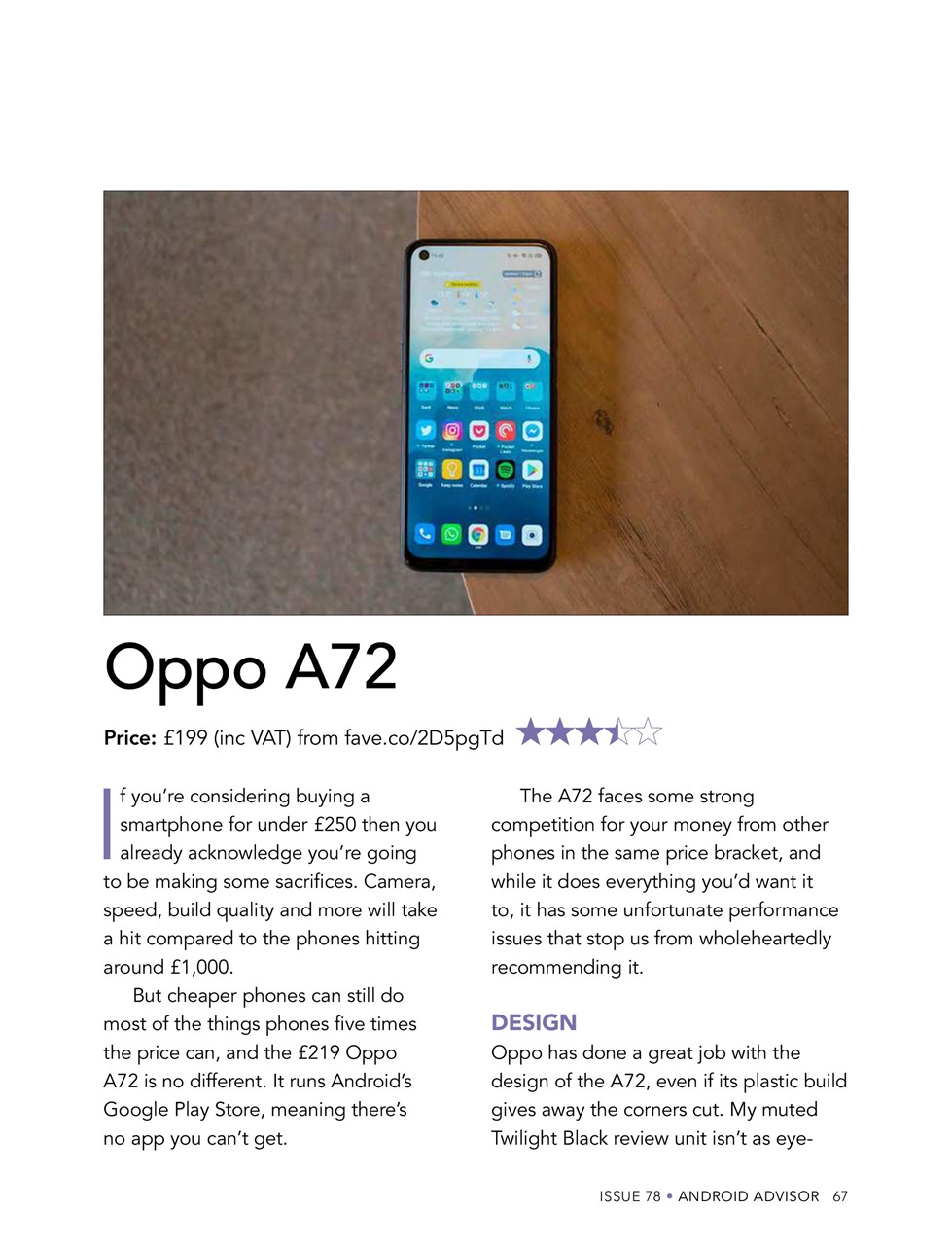 Android Advisor Preview Pages