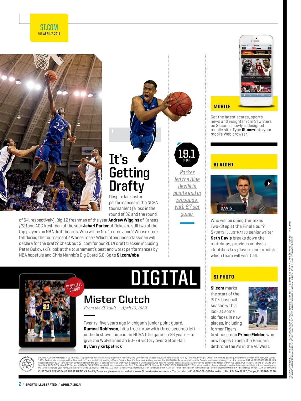 Sports Illustrated Preview Pages