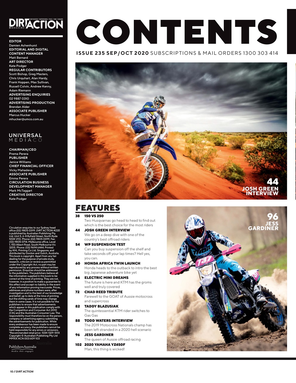 Dirt Action Preview Pages