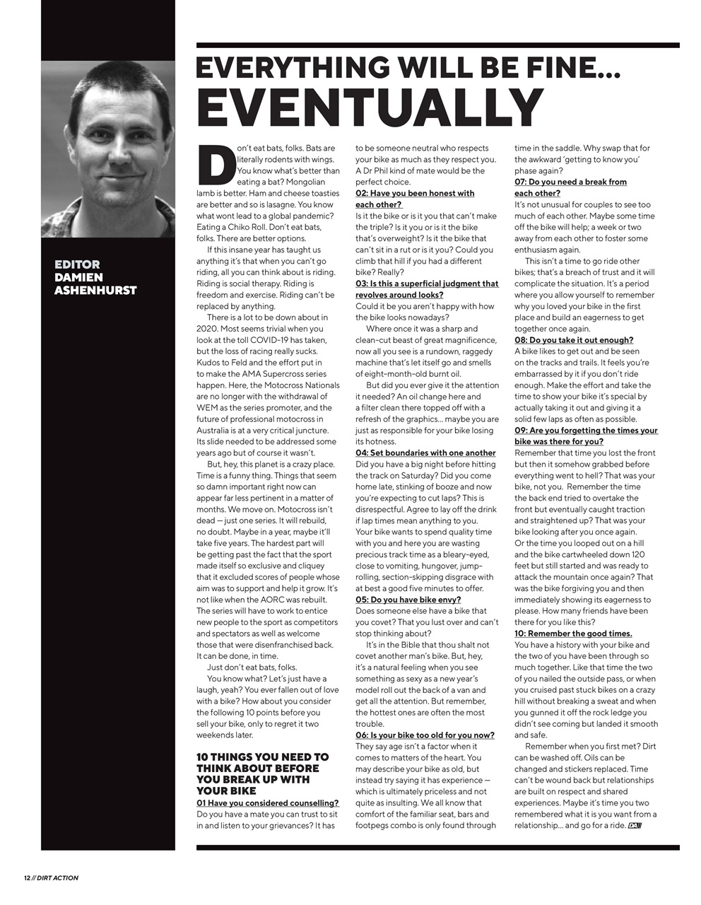 Dirt Action Preview Pages