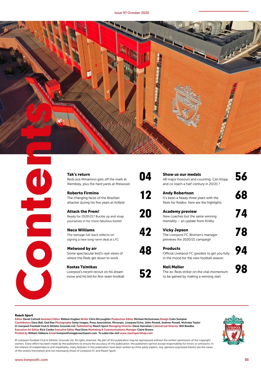Liverpool FC Magazine Preview Pages