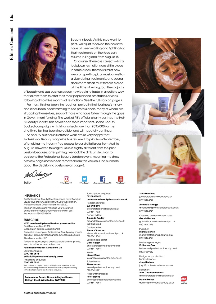 Professional Beauty Preview Pages