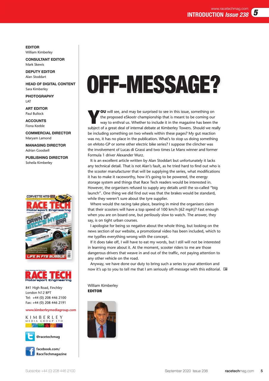 Race Tech Preview Pages