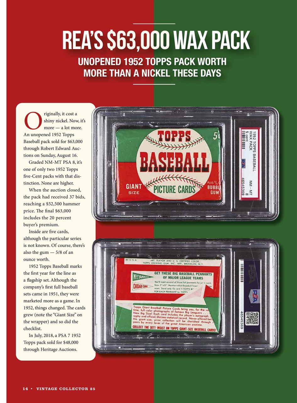 Beckett Vintage Collector Magazine Preview Pages