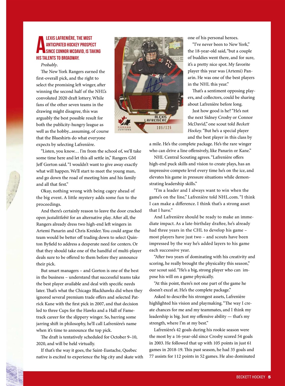 Beckett Hockey Magazine Preview Pages