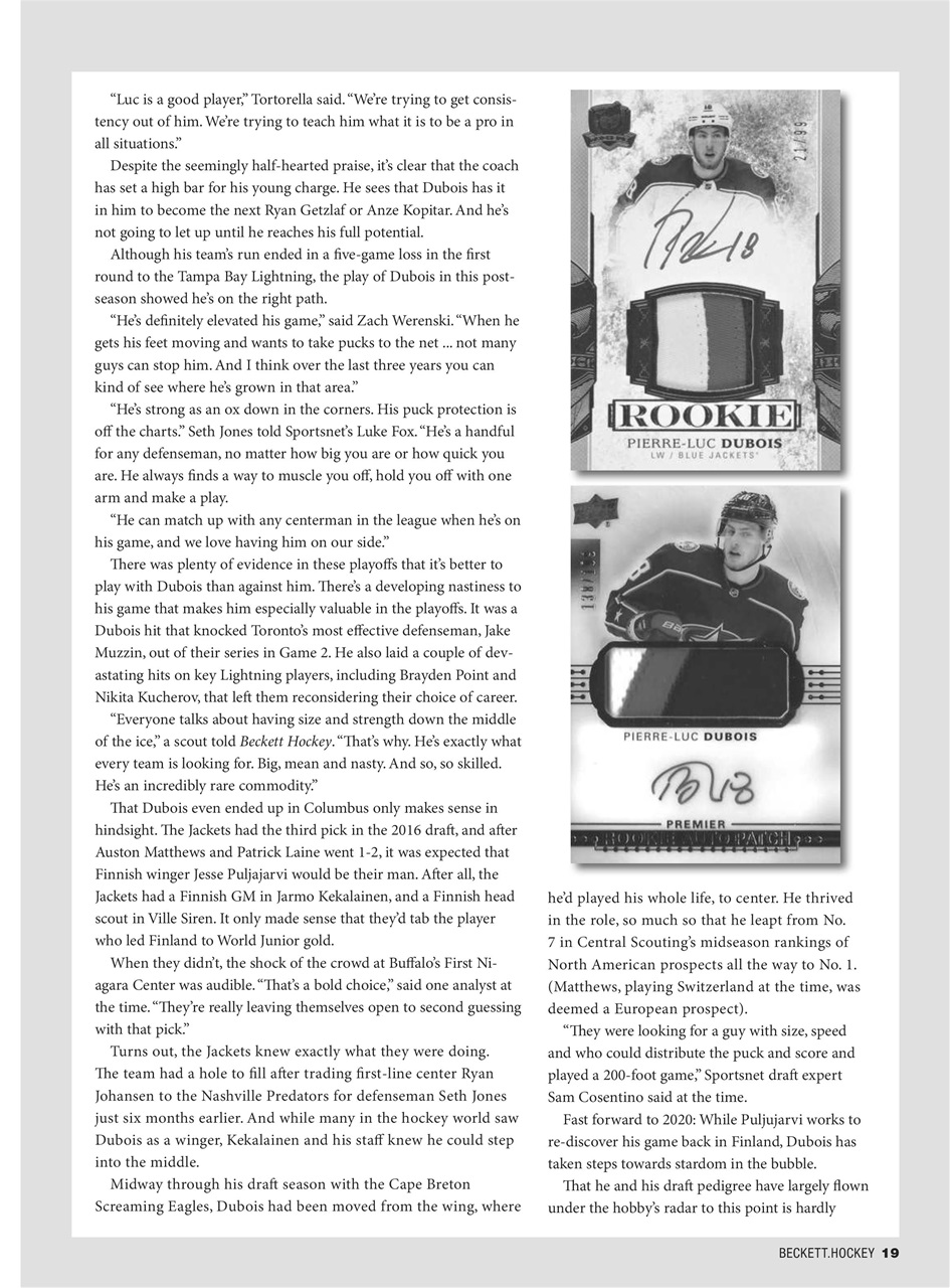 Beckett Hockey Magazine Preview Pages