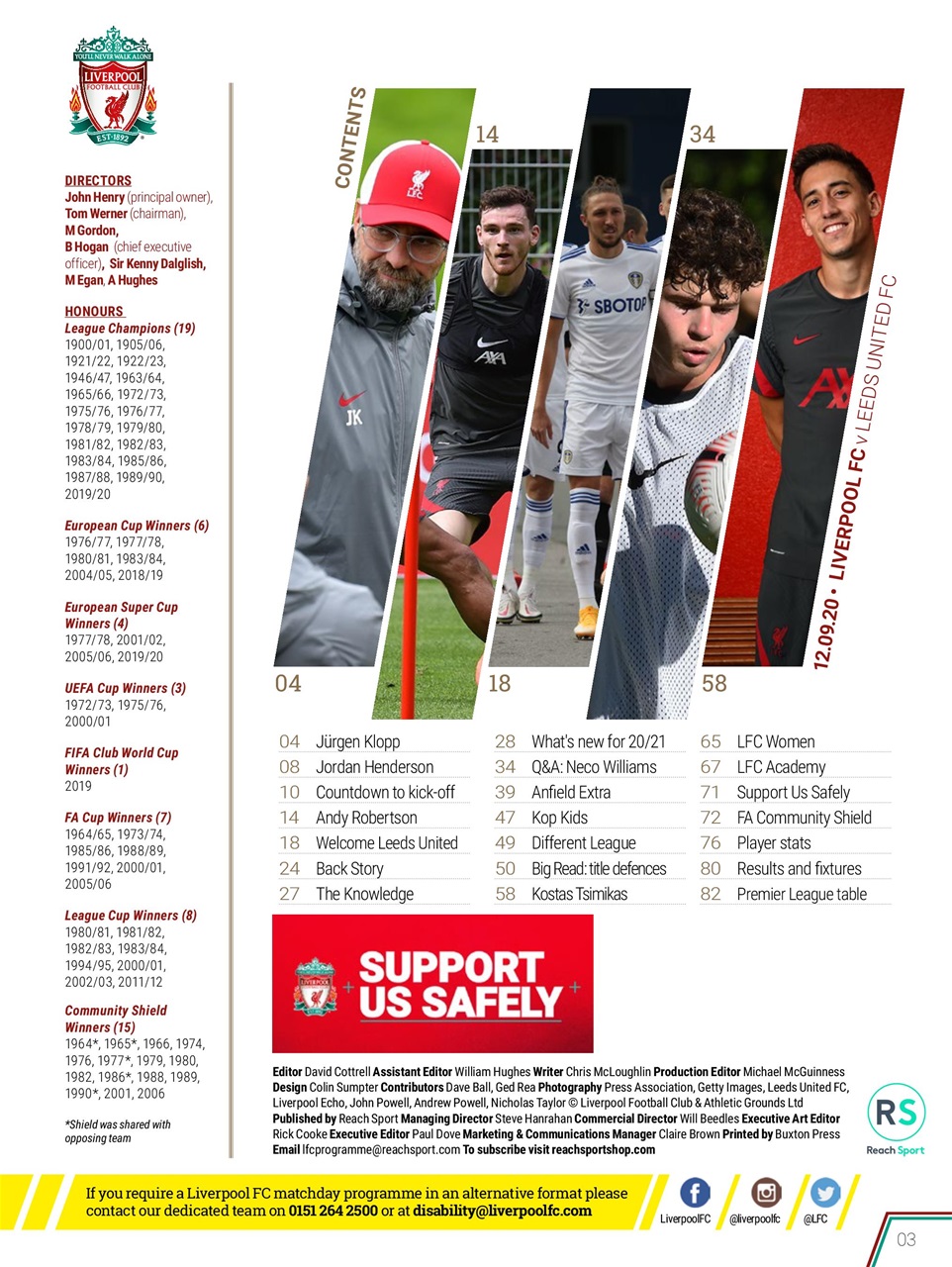 Liverpool FC Programmes Preview Pages