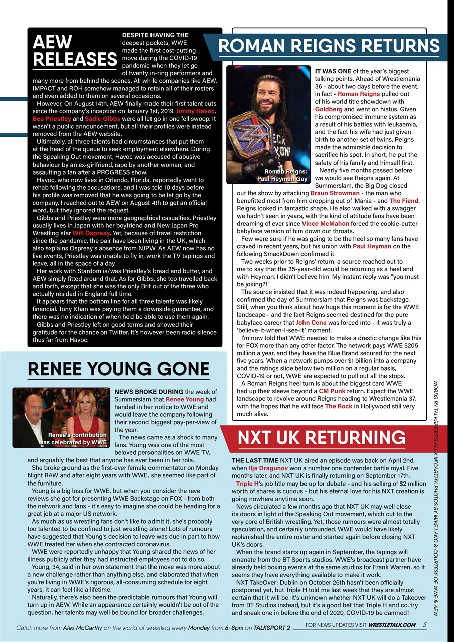 Wrestletalk Magazine Preview Pages