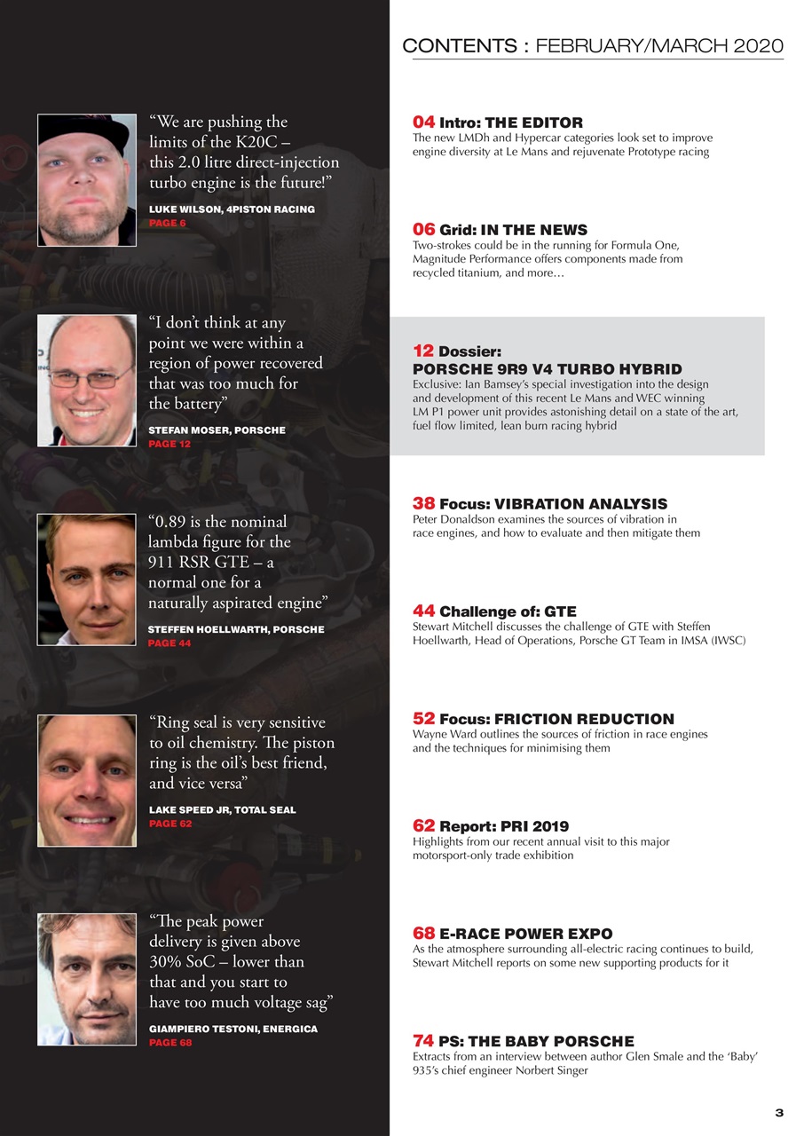 Race Engine Technology Preview Pages