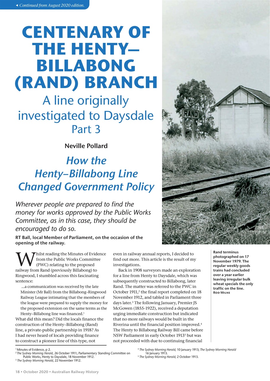 Australian Railway History Preview Pages