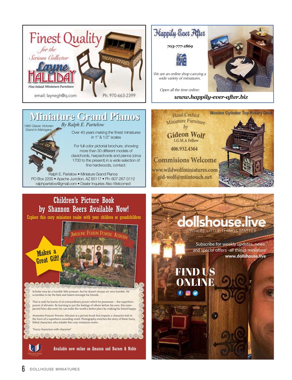 Dollhouse Miniatures Preview Pages