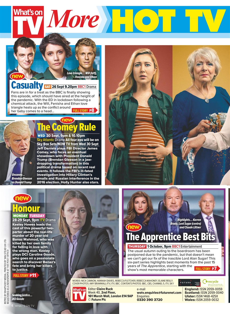 What's on TV Preview Pages