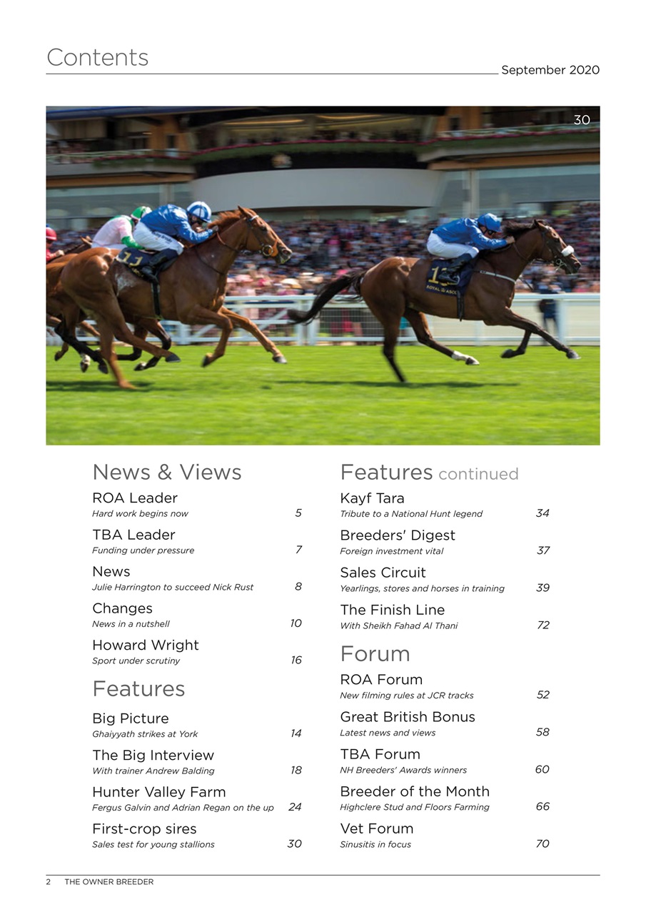 The Owner Breeder Preview Pages