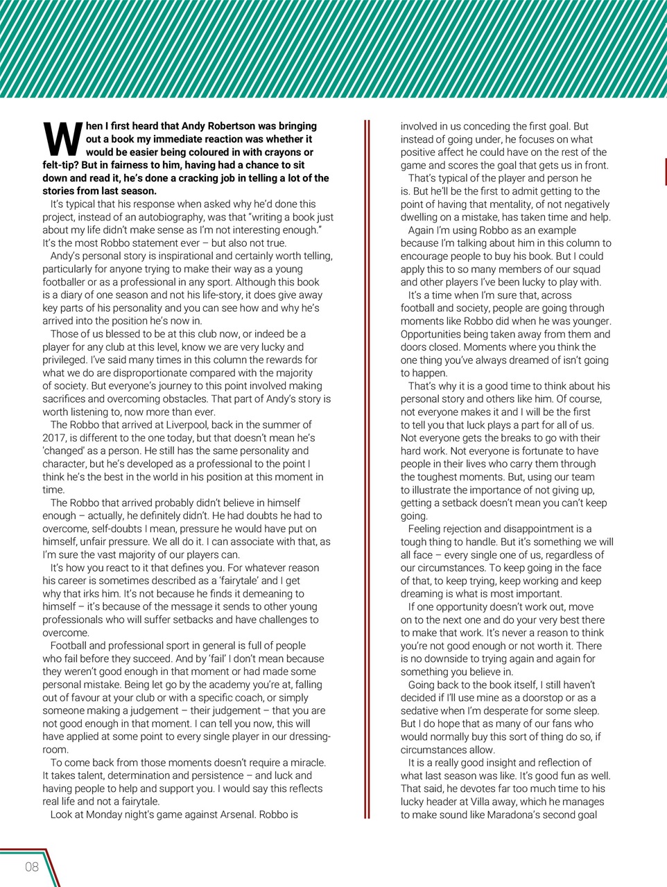 Liverpool FC Programmes Preview Pages