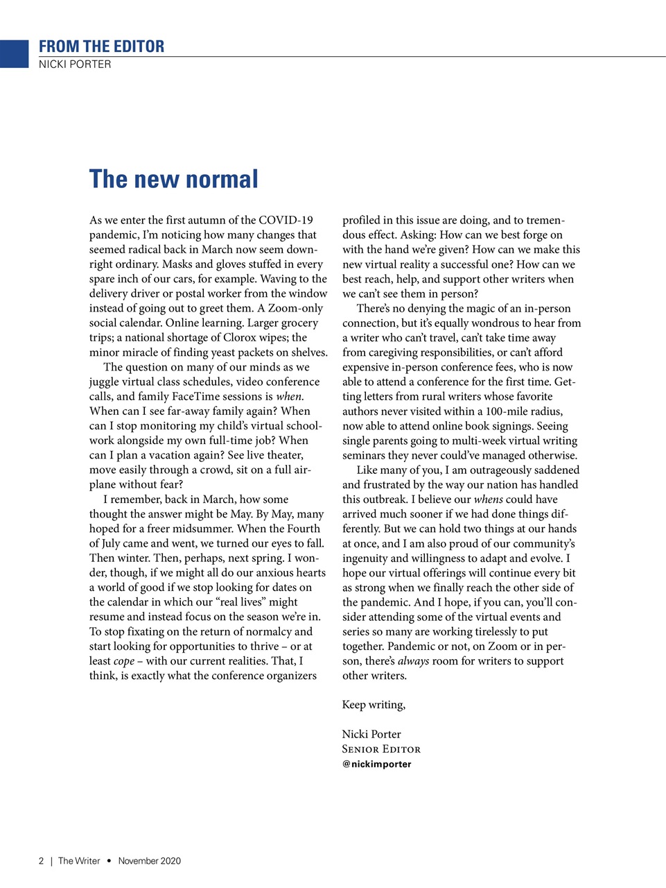 The Writer Preview Pages