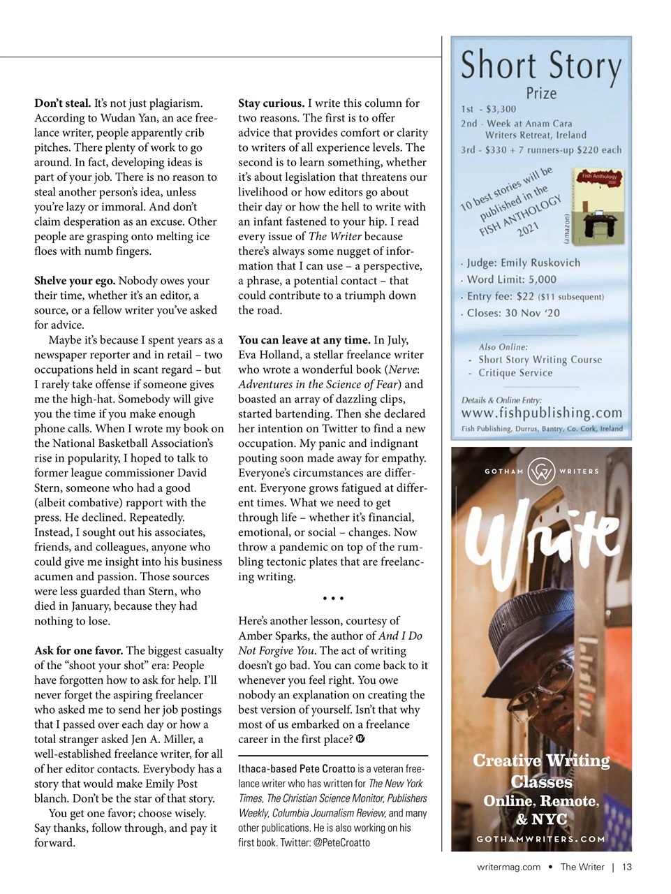 The Writer Preview Pages