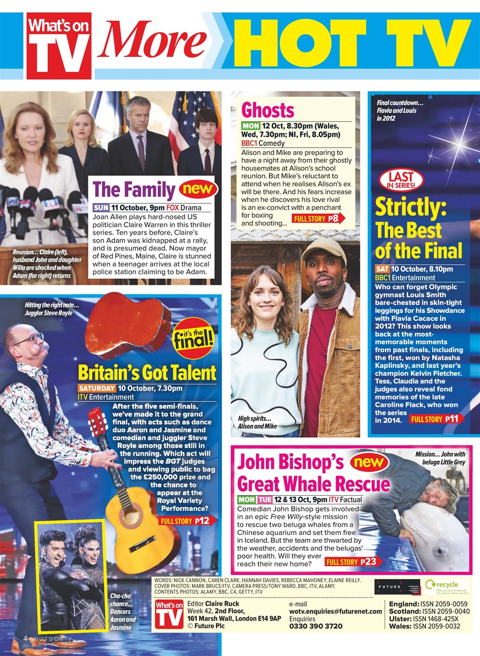 What's on TV Preview Pages