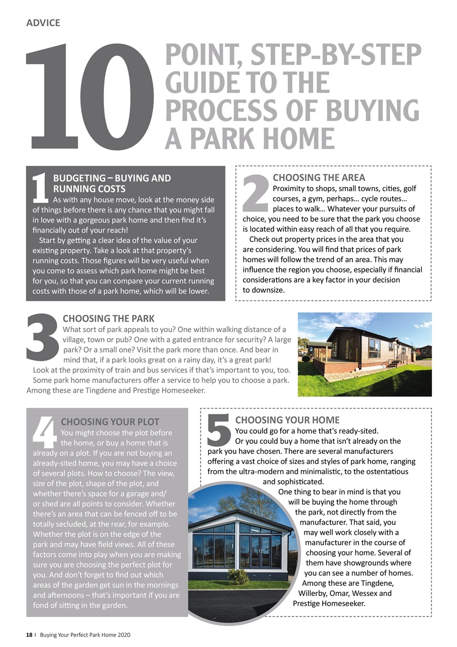 Buying your Perfect Park Home Preview Pages