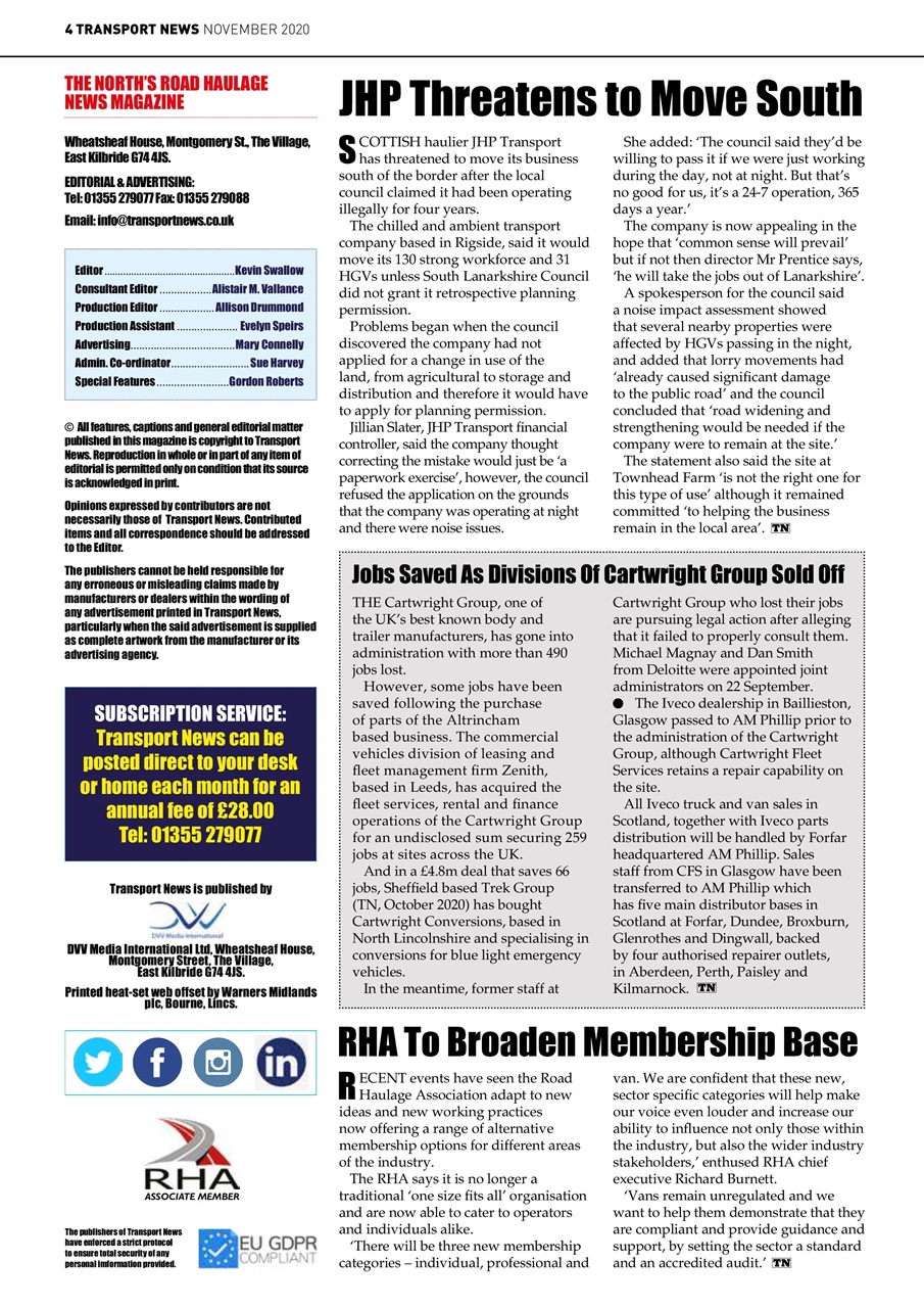 Transport News Preview Pages