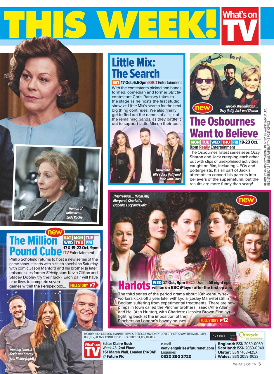 What's on TV Preview Pages