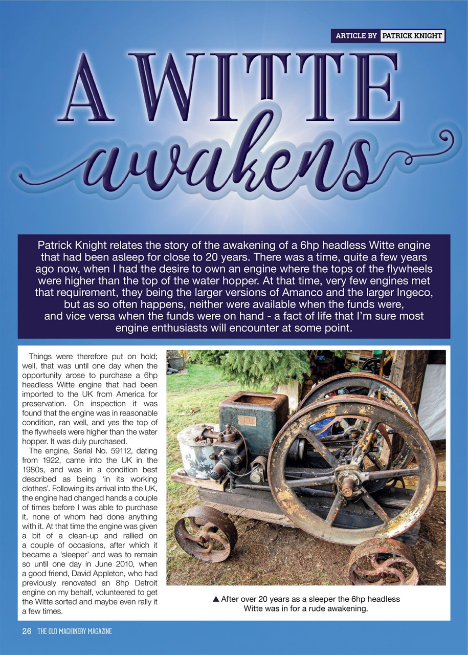 The Old Machinery Magazine Preview Pages