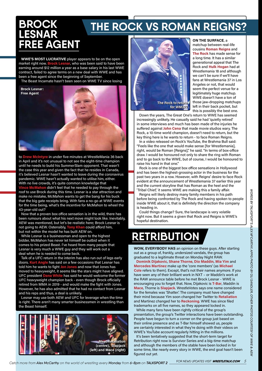 Wrestletalk Magazine Preview Pages