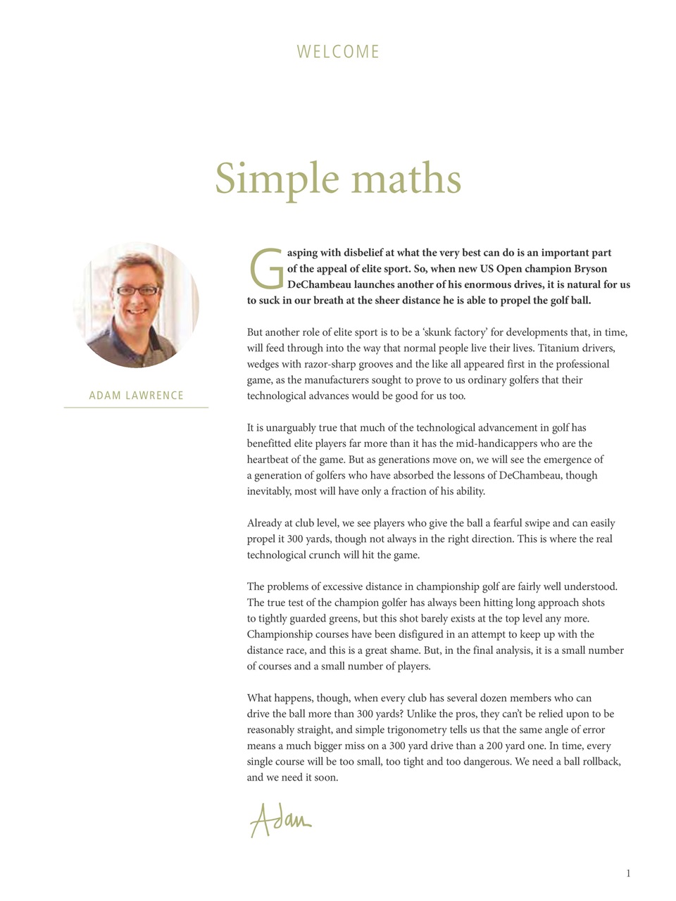 Golf Course Architecture Preview Pages