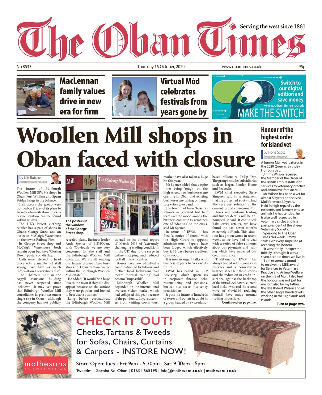 The Oban Times & Lochaber Times Preview Pages