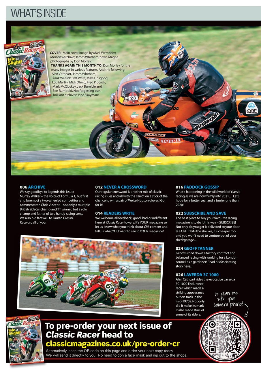 Classic Racer Preview Pages