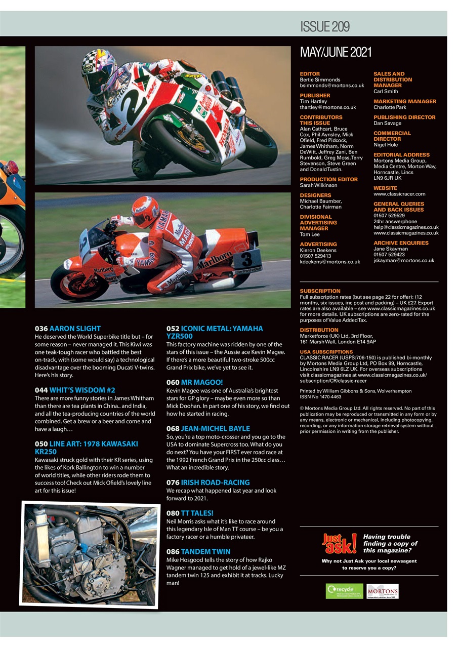 Classic Racer Preview Pages